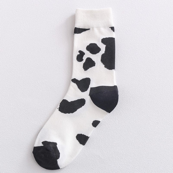 Wholesale Cow Pattern Cotton Socks Trend JDC-SK-HangJ001