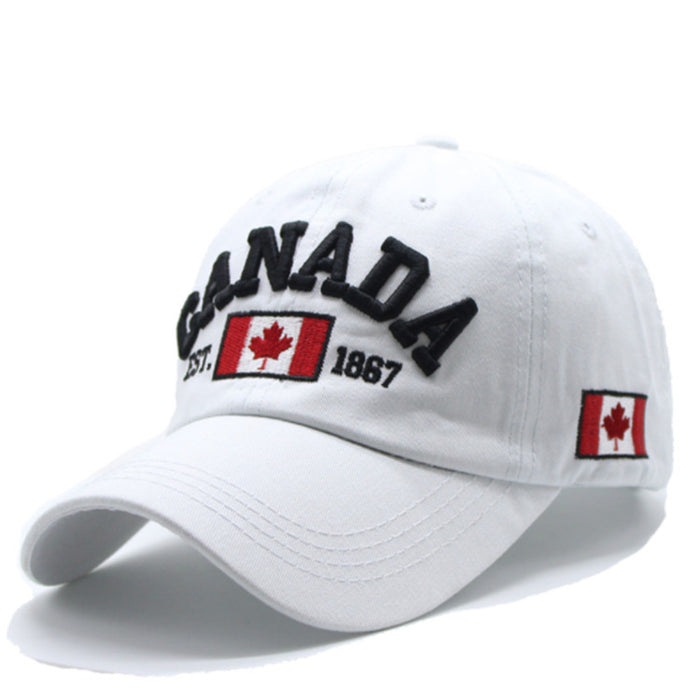 Wholesale Baseball caps embroidered with the letters CANADA,  available in multiple colors