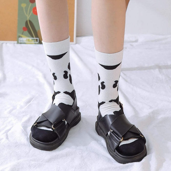 Wholesale Cow Pattern Cotton Socks Trend JDC-SK-HangJ001