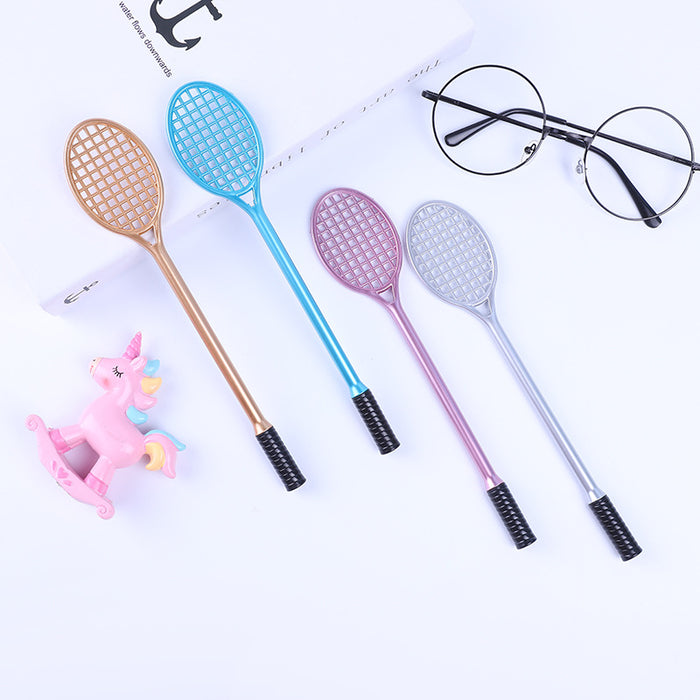 Wholesale Creative Stationery Cute Badminton Racket Modeling Gel Pen Tennis Racket Blackwater Pen Student