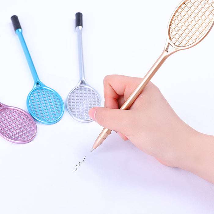 Wholesale Creative Stationery Cute Badminton Racket Modeling Gel Pen Tennis Racket Blackwater Pen Student