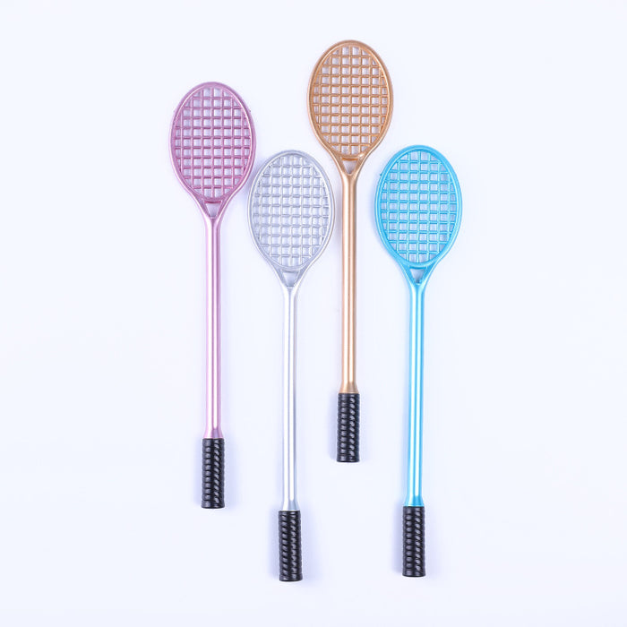 Wholesale Creative Stationery Cute Badminton Racket Modeling Gel Pen Tennis Racket Blackwater Pen Student