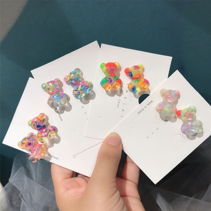 Wholesale Bear Colorful Earrings