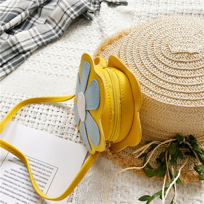 Wholesale Children's small bag stylish and cute mini flower shaped crossbody bag baby coin purse