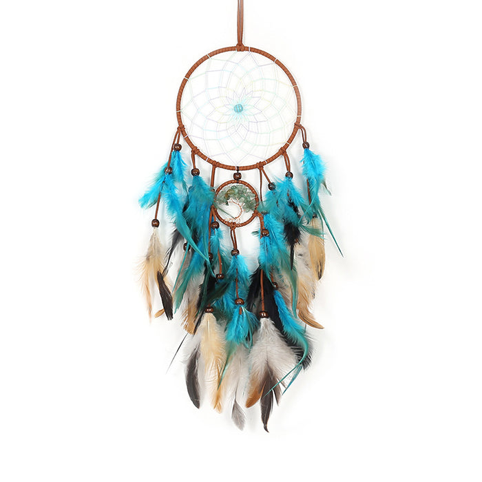 Wholesale Handmade Feather Dreamcatcher Tree of Life Hanging Ornament Decorative Home Accessory