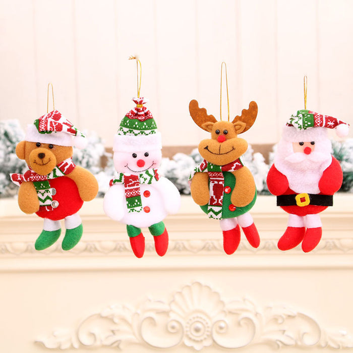 Wholesale Christmas Pin Cloth Fabric Small Pendant Doll Christmas Tree Pendant Christmas Decoration Supplies