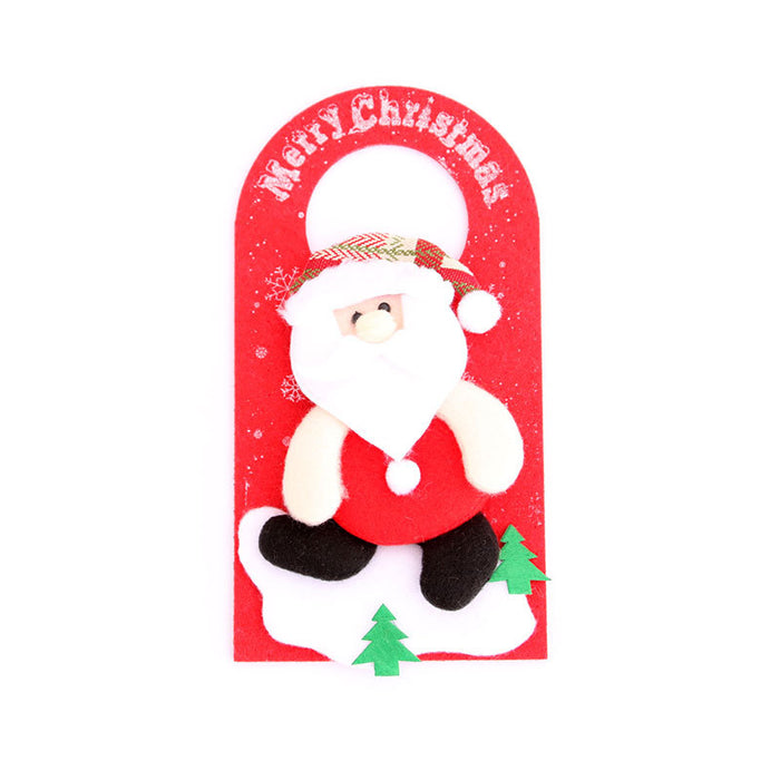 Wholesale Christmas Decorations Non-Woven Cartoon Christmas Door Hanging Pendant Hotel Shopping Mall Window Decoration