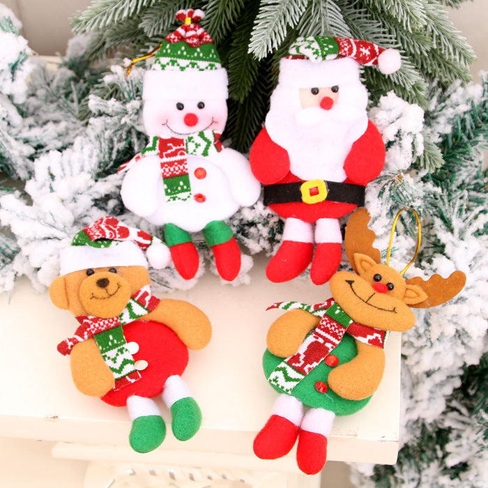 Wholesale Christmas Pin Cloth Fabric Small Pendant Doll Christmas Tree Pendant Christmas Decoration Supplies