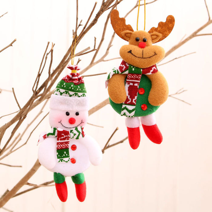Wholesale Christmas Pin Cloth Fabric Small Pendant Doll Christmas Tree Pendant Christmas Decoration Supplies