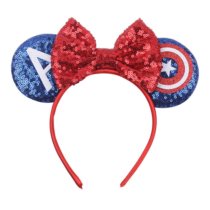 Wholesale Independence Day Sequin Bow Fabric Headband JDC-HD-ZheZ005