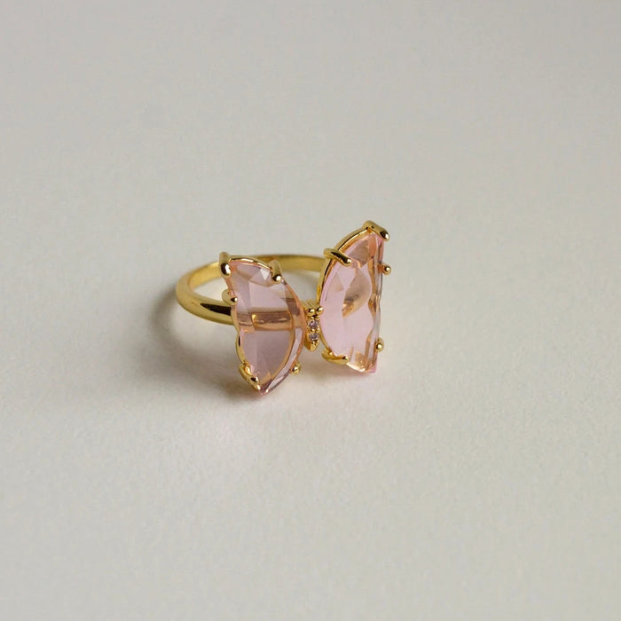 Wholesale Personalized jewelry, fashionable gold-plated bow ring, metal open-end ring