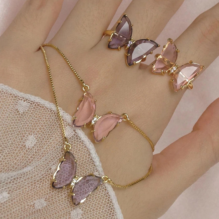 Wholesale Personalized jewelry, fashionable gold-plated bow ring, metal open-end ring