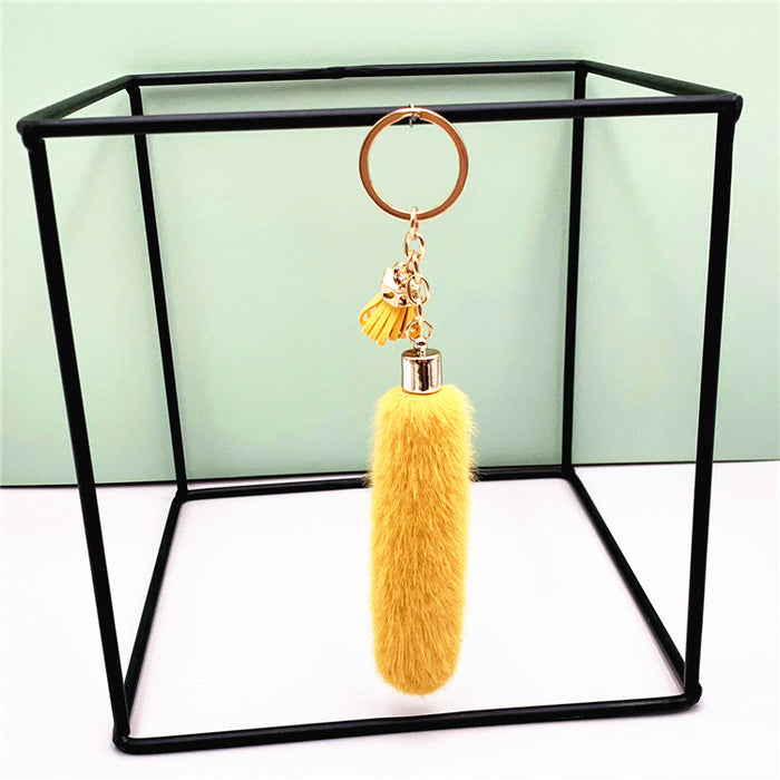 Wholesale Creative Tassel Keychain Cute Bag Cartoon Plush Pendant Car Key Chain Ring Pendant Accessories Small Gift