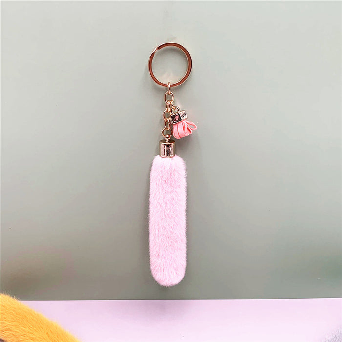 Wholesale Creative Tassel Keychain Cute Bag Cartoon Plush Pendant Car Key Chain Ring Pendant Accessories Small Gift