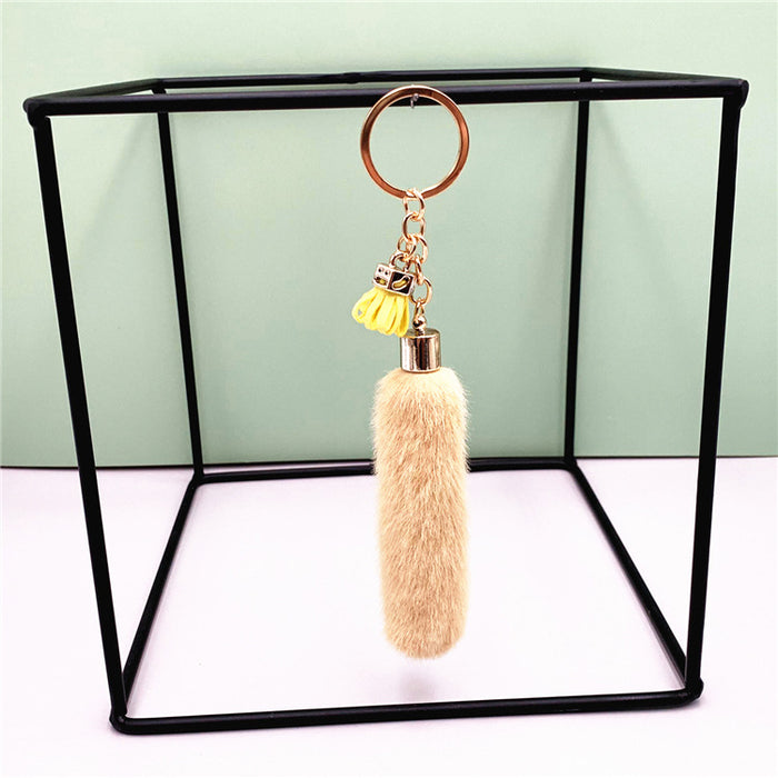 Wholesale Creative Tassel Keychain Cute Bag Cartoon Plush Pendant Car Key Chain Ring Pendant Accessories Small Gift