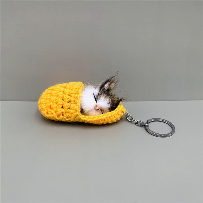 Wholesale Cute Sleeping Cat Plush Keychain JDC-KC-KaiY008