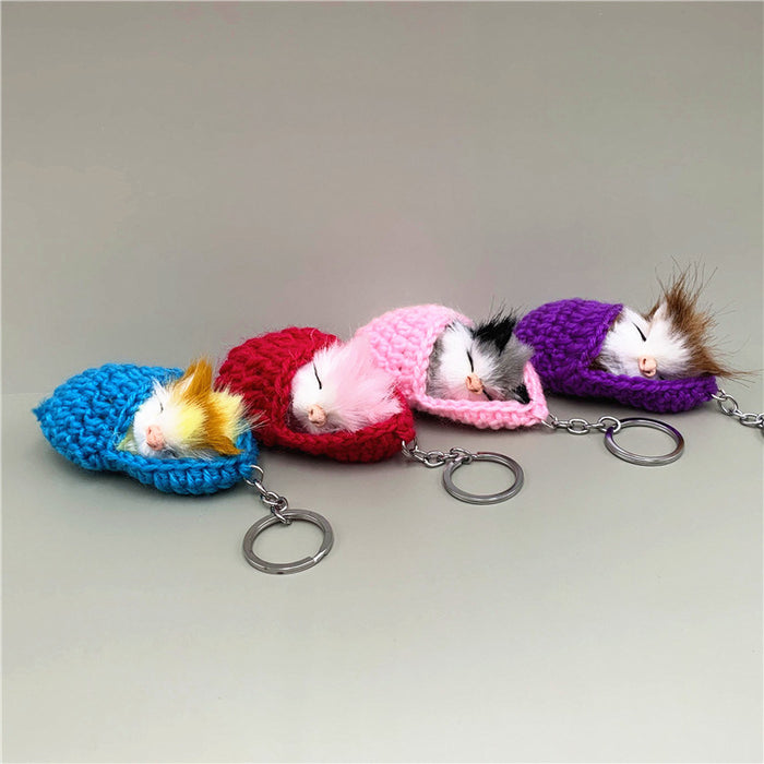 Wholesale Cute Sleeping Cat Plush Keychain JDC-KC-KaiY008