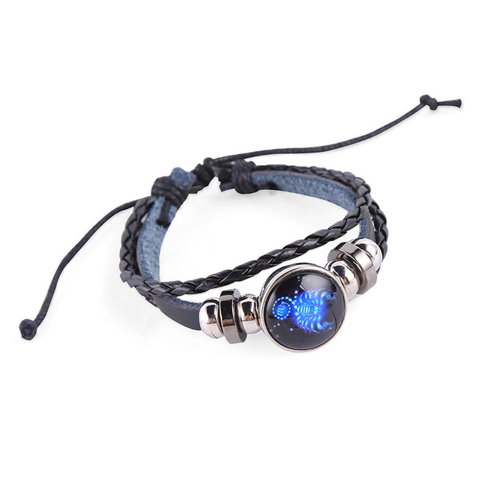 Wholesale Twelve Constellations Luminous Braided Bracelet JDC-BT-Shengy007