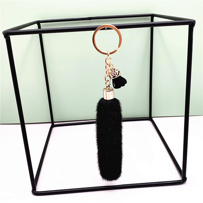 Wholesale Creative Tassel Keychain Cute Bag Cartoon Plush Pendant Car Key Chain Ring Pendant Accessories Small Gift