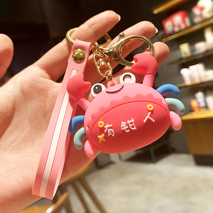 Wholesale Cartoon Doll Crab Silicone Keychain JDC-KC-Benxin042