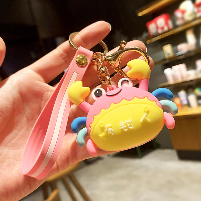 Wholesale Cartoon Doll Crab Silicone Keychain JDC-KC-Benxin042