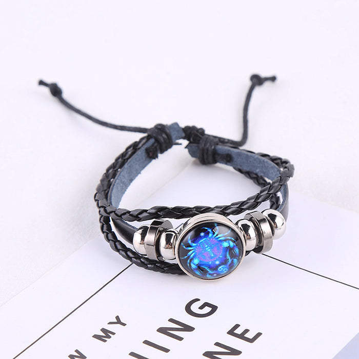 Wholesale Twelve Constellations Luminous Braided Bracelet JDC-BT-Shengy007