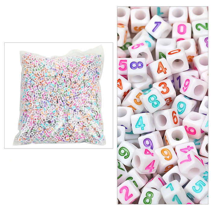 Wholesale 6mm 3100PCS/PACK Acrylic Letter Colored Square Loose Beads JDC-BDS-BoLinge009