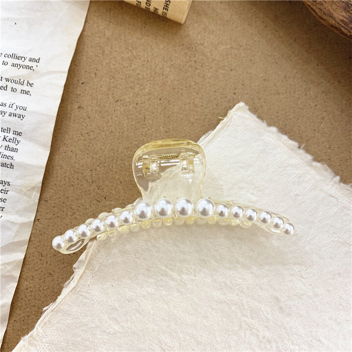 Wholesale Transparent Pearl Clip Korean Creative Bath Pearl Hairpin Trendy Transparent Color Clip