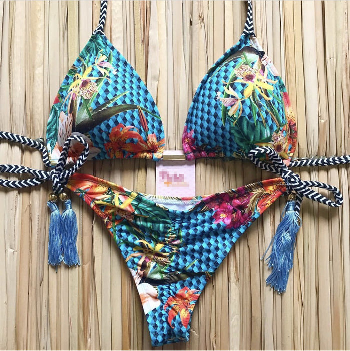 Wholesale Split Print Sexy Bikini Swimsuits (F) JDC-SW-HongSheng002