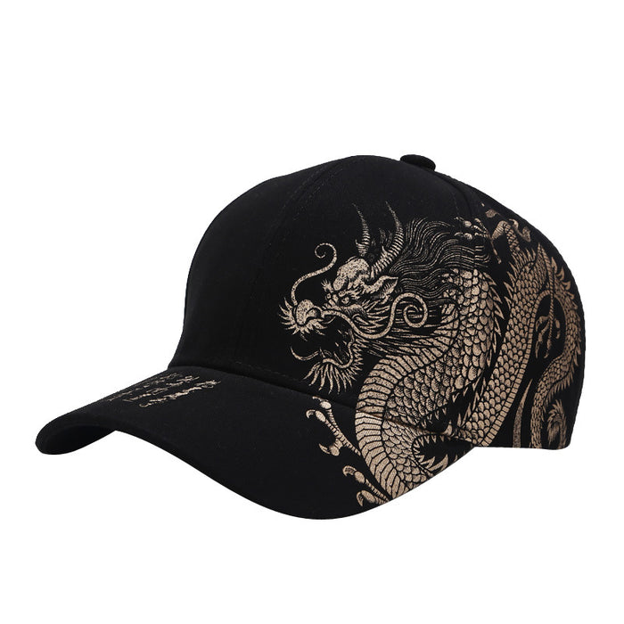 Wholesale dragon pattern baseball cap men's outdoor casual peaked cap Women's trendy sun protection sun hat