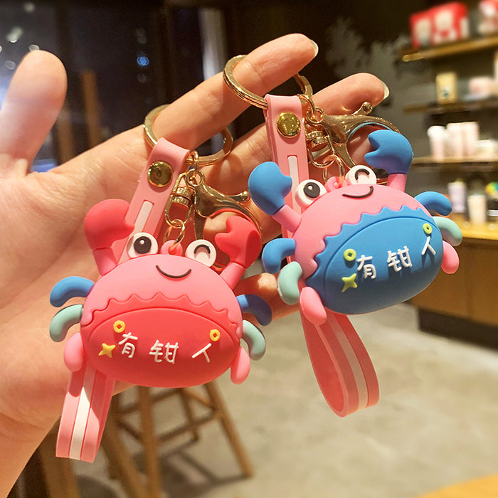 Wholesale Cartoon Doll Crab Silicone Keychain JDC-KC-Benxin042