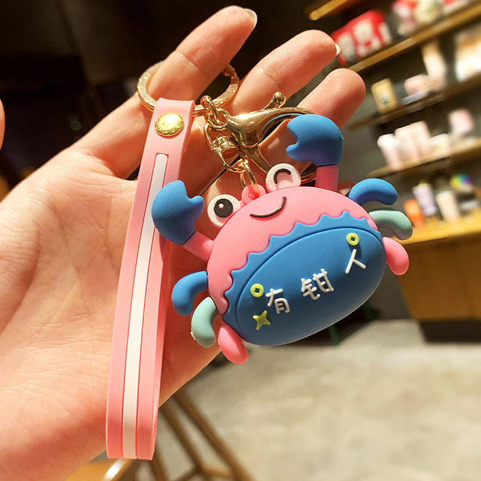 Wholesale Cartoon Doll Crab Silicone Keychain JDC-KC-Benxin042