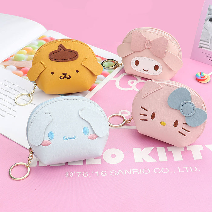 Wholesale PU Leather Embroidered Cat Coin Purse Pink Small Wallet For Keys And Earphones Chic Casual Women S Pouch