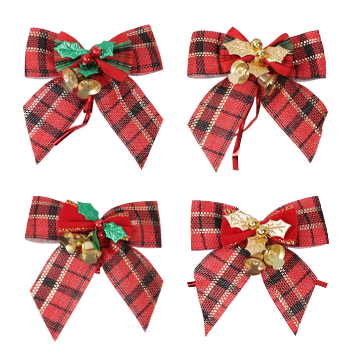 Wholesale Christmas Linen Bow Christmas Tree Ornament Gift Box Decoration JDC-DCN-ZHHAO001