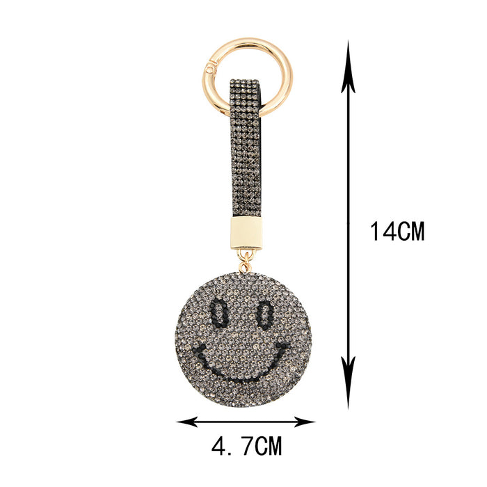 Wholesale Cute Smiley Keychain Exquisite Micro-inlaid Diamond Keychain Bag Car Hanging Gifts