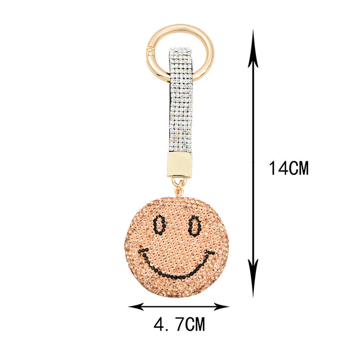 Wholesale Cute Smiley Keychain Exquisite Micro-inlaid Diamond Keychain Bag Car Hanging Gifts