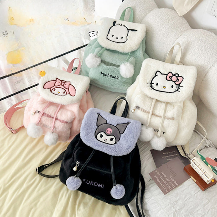 Wholesale Cute Cartoon Kuromi Plush Backpack Bags JDC-BP-NaN001