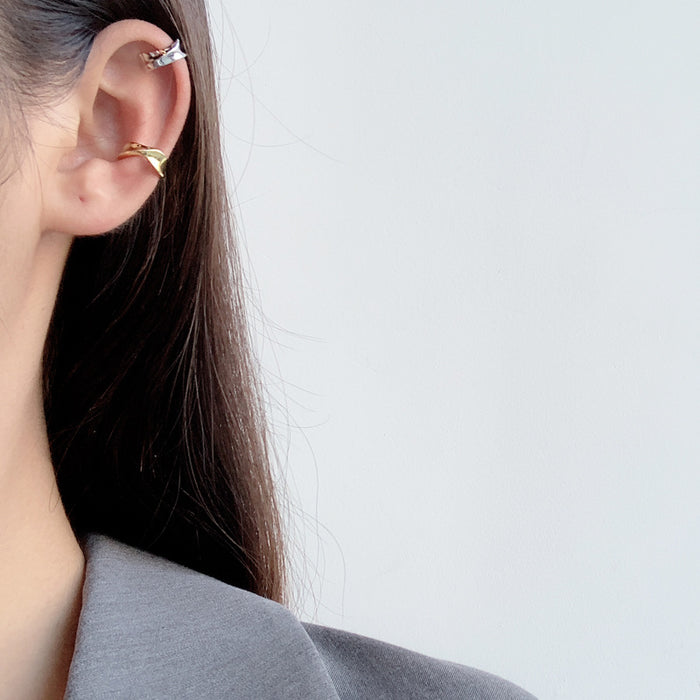 Wholesale s925 Sterling Silver Twist Ear Clip Women's ins Cold Style Ear Clip