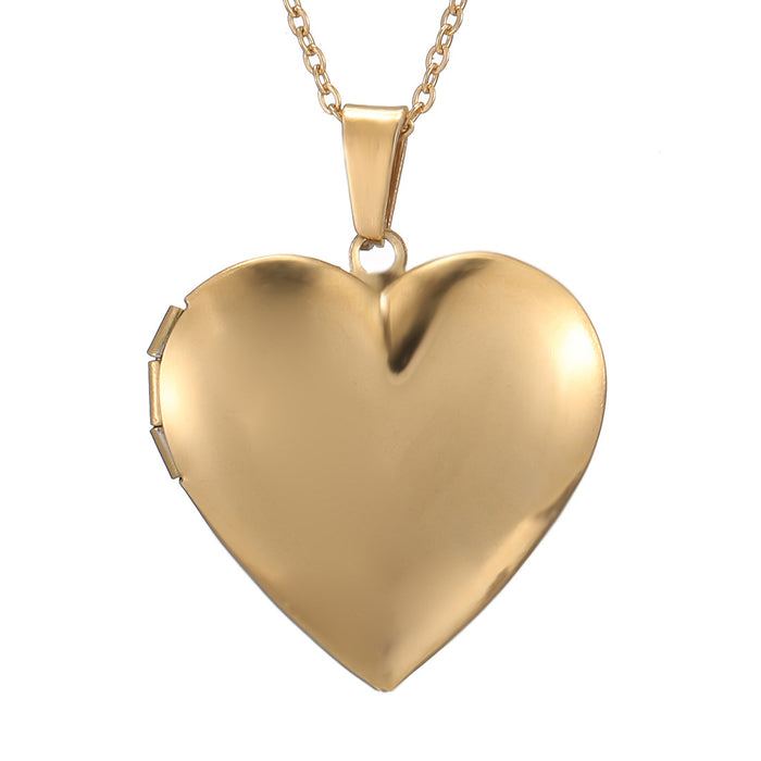 Wholesale Stainless Steel Gold Plated Love Photo Album Box Pendant Necklace