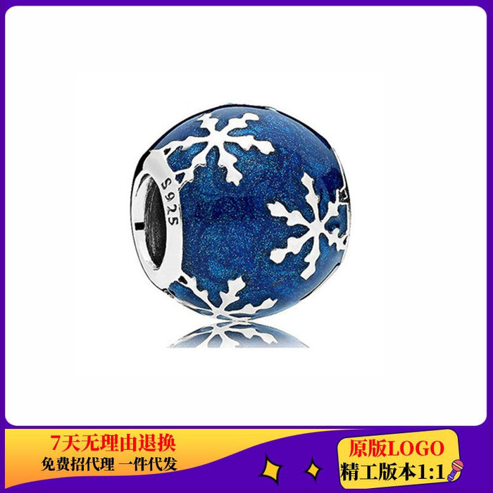 Wholesale Cupronickel Silver Plated Pumpkin Cart Blue Beads JDC-BDS-ZhiS001