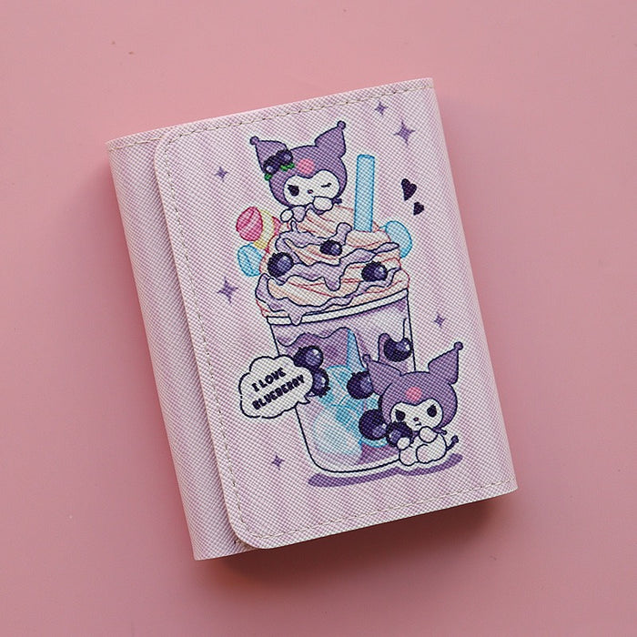 Wholesale PU Cartoon Cute Kuromi Tri-fold Wallets JDC-WT-Jumei010