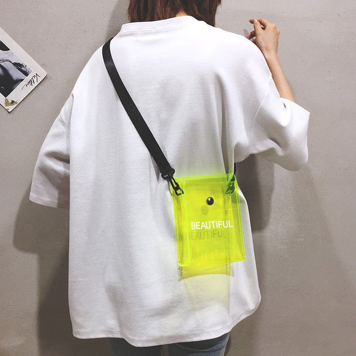 Wholesale New PU women's bag letter bag cover crossbody bag PVC jelly bag crossbody single shoulder