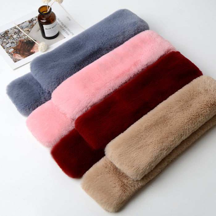 Wholesale Winter Thickened Double-sided Plush Faux Beaver Fur Whole-skin Scarf Women's Warm New Style Cross-neck Scarf Fur Collar Shawl