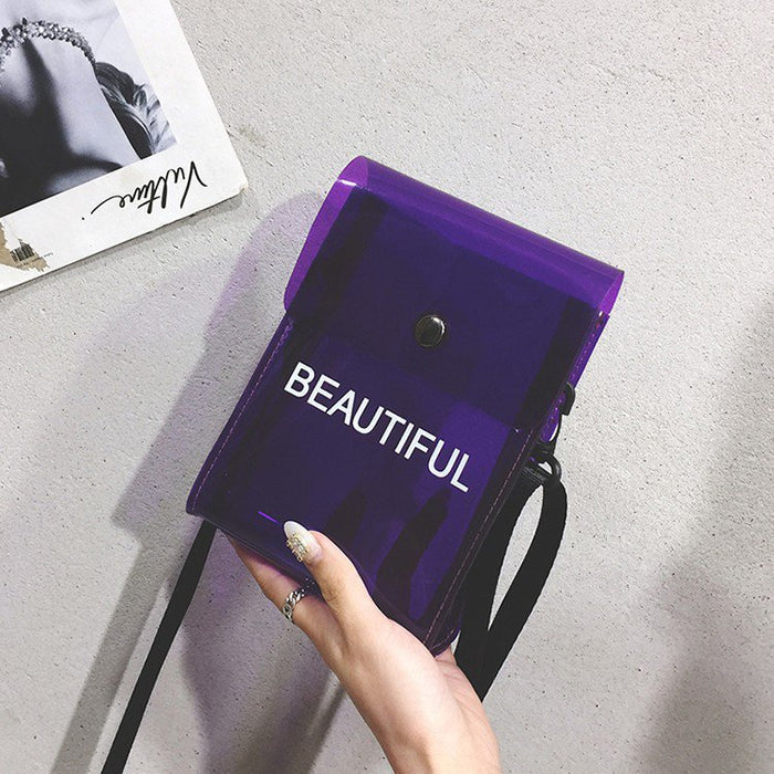 Wholesale New PU women's bag letter bag cover crossbody bag PVC jelly bag crossbody single shoulder