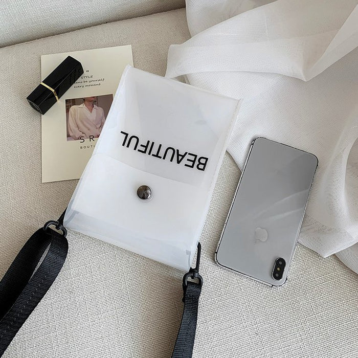 Wholesale New PU women's bag letter bag cover crossbody bag PVC jelly bag crossbody single shoulder