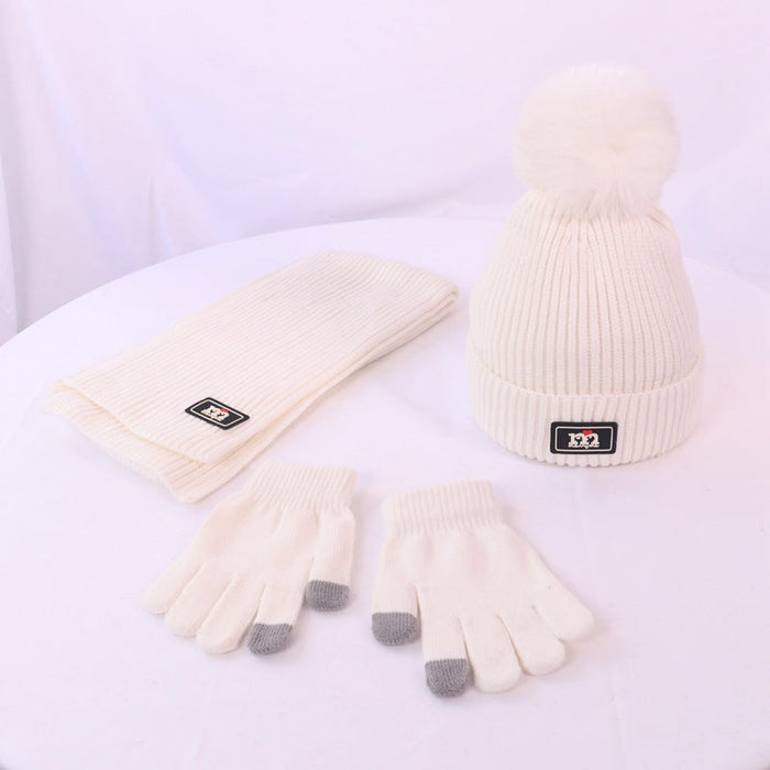 Wholesale Hat Wool Solid Color Warm Scarf Gloves Set JDC-FH-JunC001