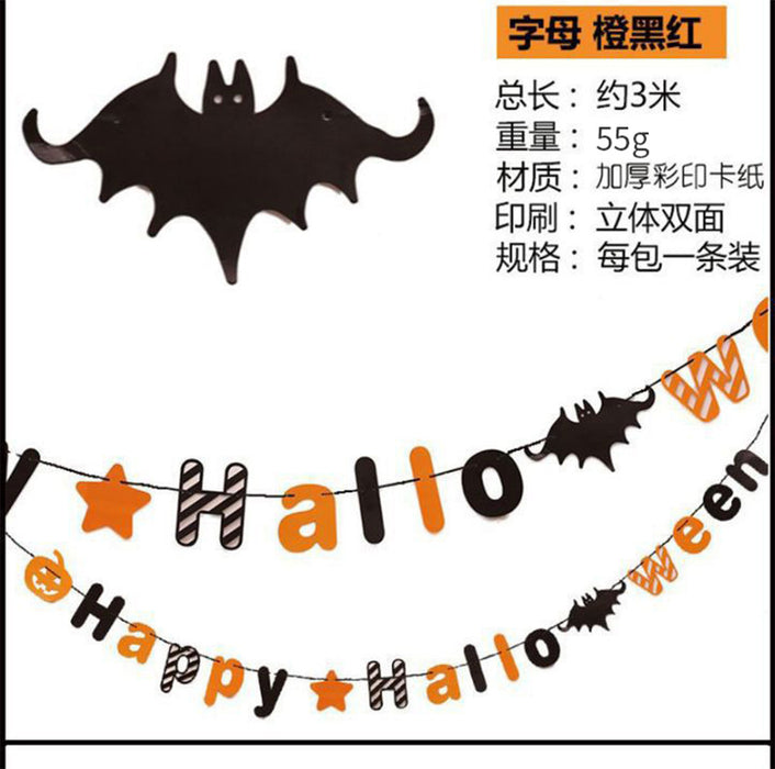 Wholesale  Flag Pendant Pumpkin Paper Flower Party Supplies Scene Layout  Decoration Triangle