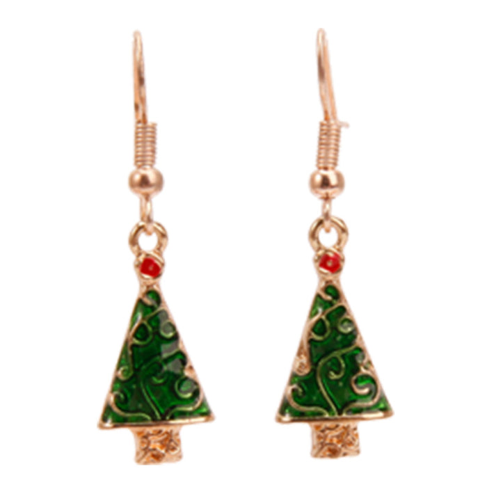 Wholesale Christmas 3pcs Christmas Tree Snowflake Elk Bells Zinc Alloy Earrings JDC-ES-BinL014