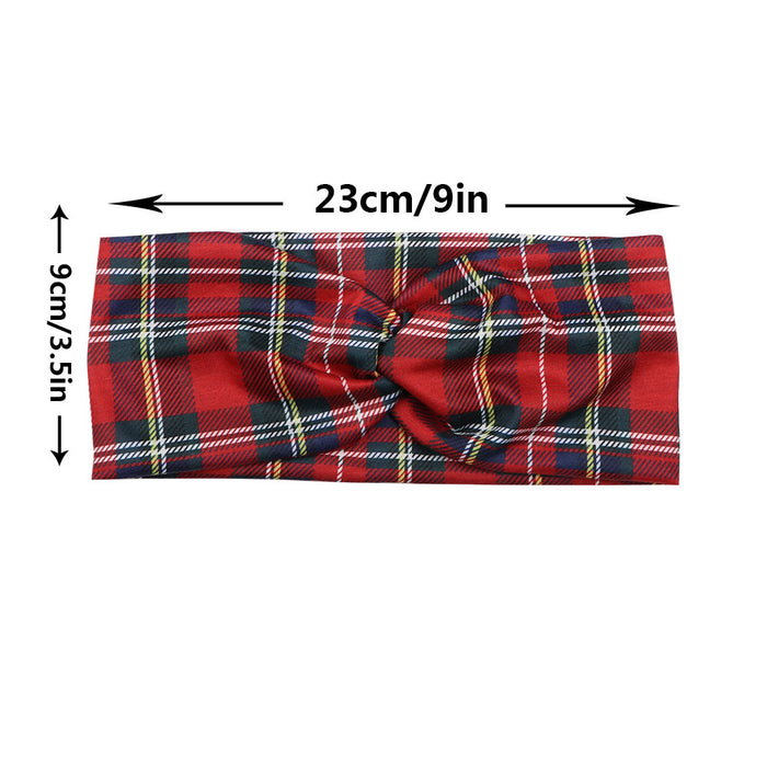 Wholesale Printed Plaid Turban Cross Hairband JDC-HD-Jint004