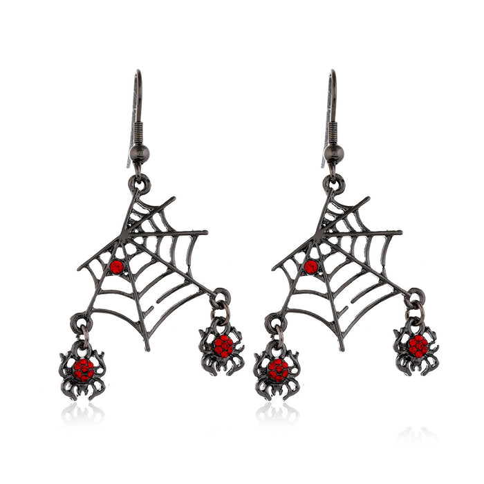 Wholesale Halloween Pumpkin Ghost Spider Alloy Earrings JDC-ES-ManTi002